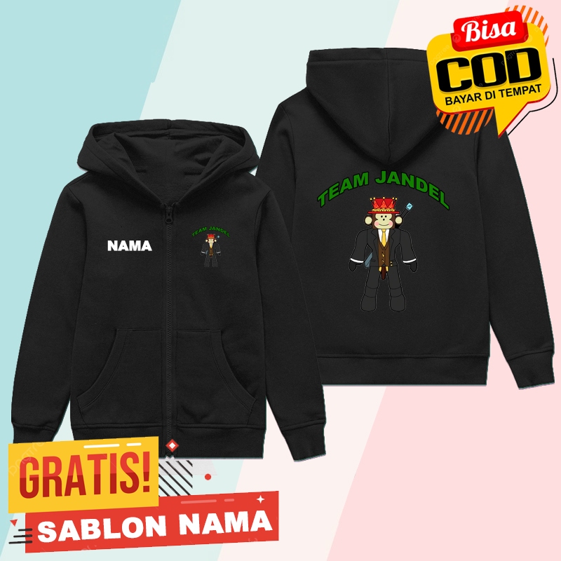 ทีมซิปเด็ก JANDEL ROBLOX STEAL BRAINROT / เสื้อแจ็คเก็ตเด็กชายและเด็กหญิง TEAM JANDEL ROBLOX STEAL B