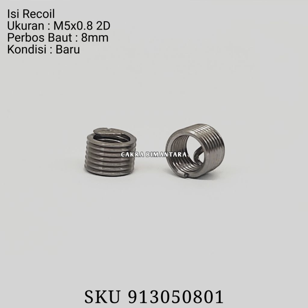 Recoil m5x0.8 2D helicoil m5 x 0.8 เนื้อหาสปริง recoil perbos m 5