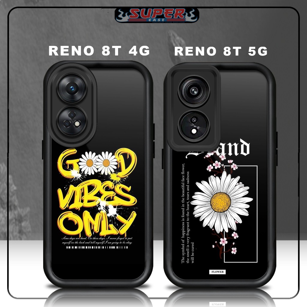 เคส Hp สําหรับ SoftCase Hp สําหรับแก้วสีดําพรีเมี่ยม OPPO RENO 8T 4G RENO 8T 5G Design DAISY