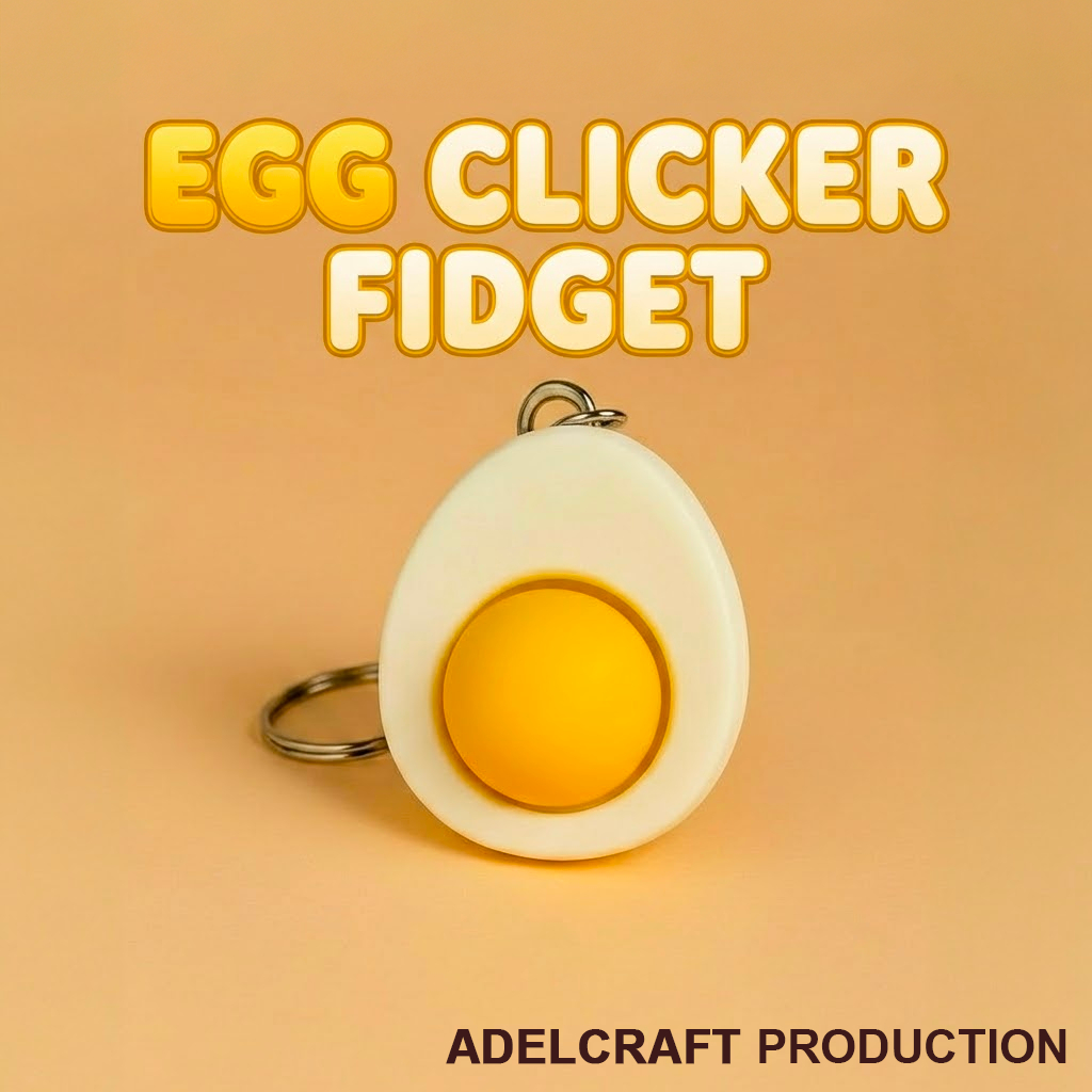 GANTUNGAN Pusaku Egg Clicker Fidget พวงกุญแจคีย์บอร์ดแบบกลไก Keycap 3D ไข่ ASMR Clicky