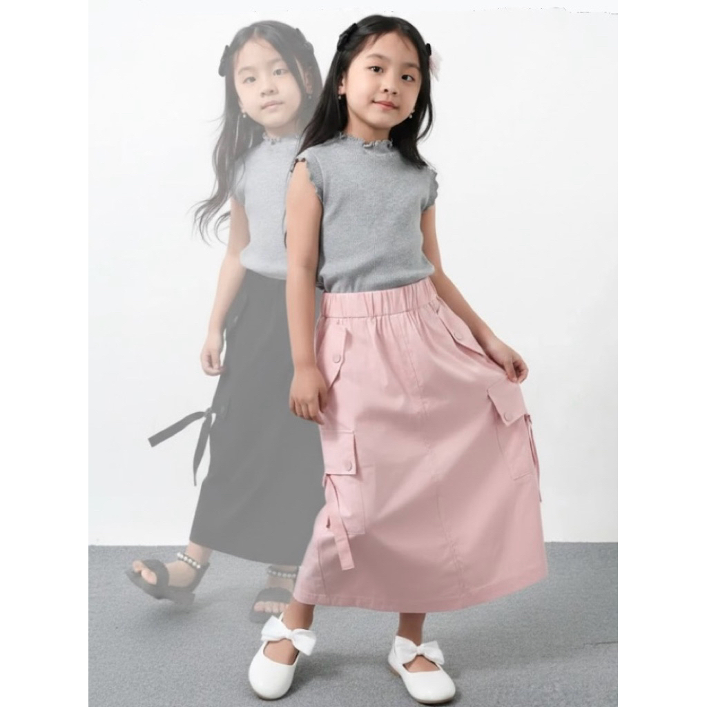 RK007 กระโปรงคาร์โก้เด็กยืด