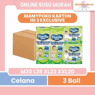 MAMYPOKO PANTS TIDAK GEMBUNG PAKET 3 BALL M30 L28 XL23 XXL20 POPOK CELANA M 30 L 28 XL 23 XXL 20 PPKS