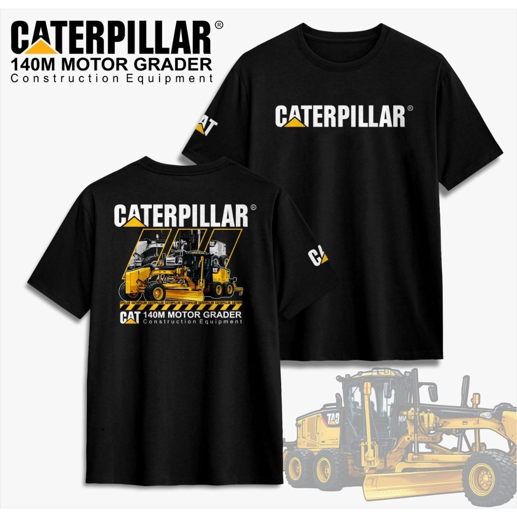 เสื้อยืด Caterpillar CAT / เสื้อ Excavator CAT / Grader 140m / Black White Navy / ALL SIZES S, M, L, XL, XXL
