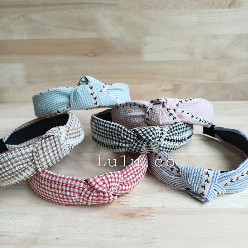 ที่คาดผมปมกว้าง 2444 แถบตาหมากรุก