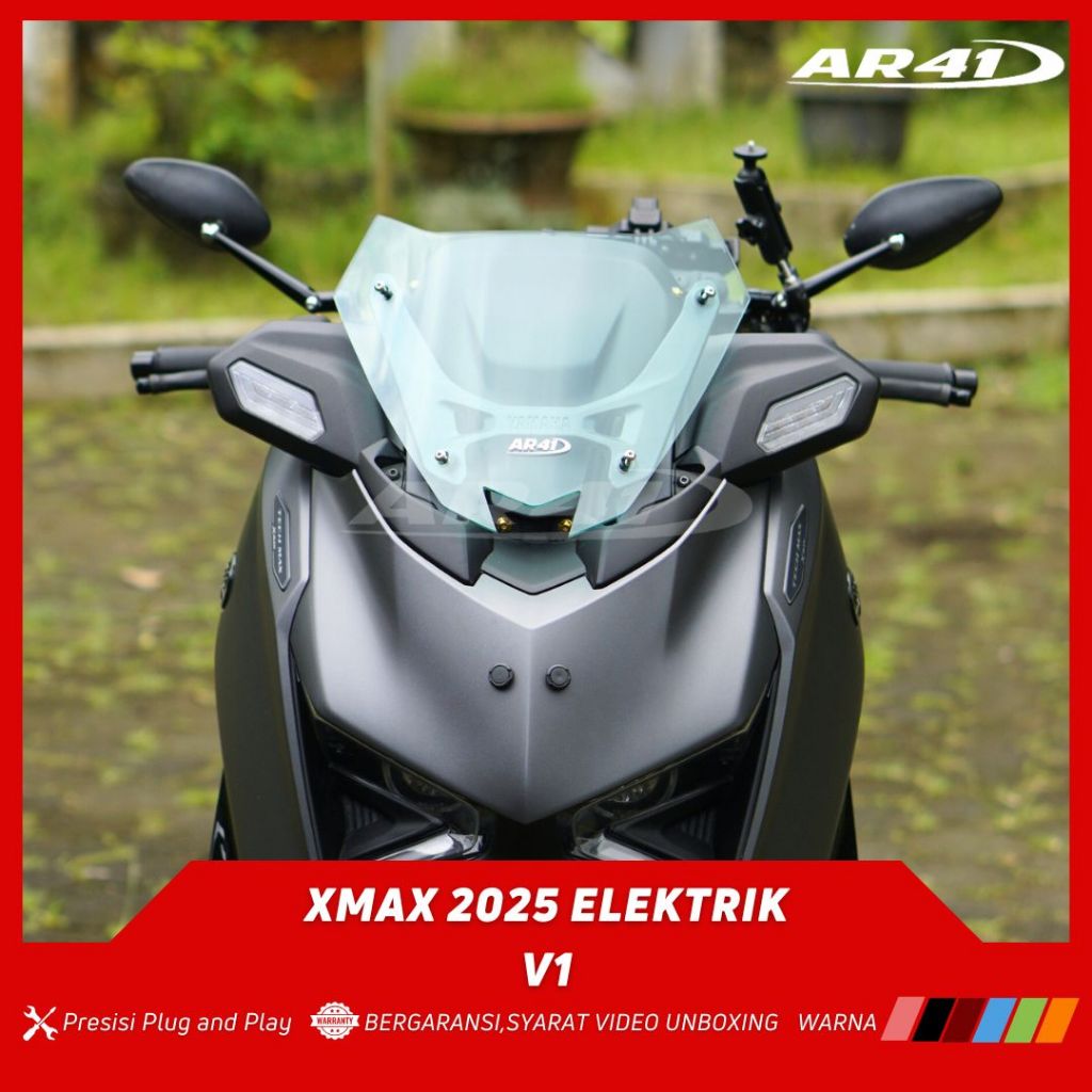 Visor มอเตอร์กระจกหน้ารถ XMAX Techmax 2025 V3 GEN 3 Up and Down Electric Type V1 Original THICK AR41
