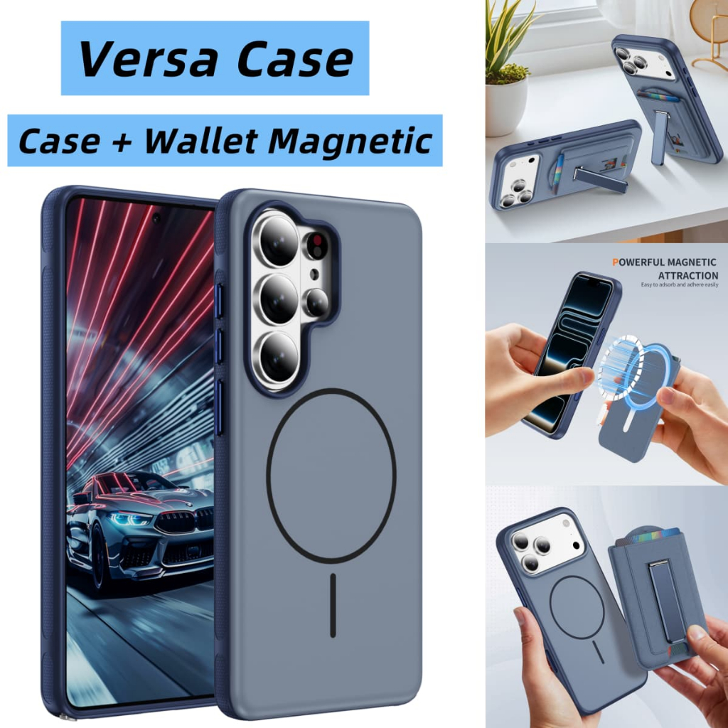 AKA CASE SAMSUNG S24 S23 S22 ULTRA LUXURY VERSA CASING MAGSAFE 2 IN 1 WALLET MAGNETIC KICKSTAND STAN