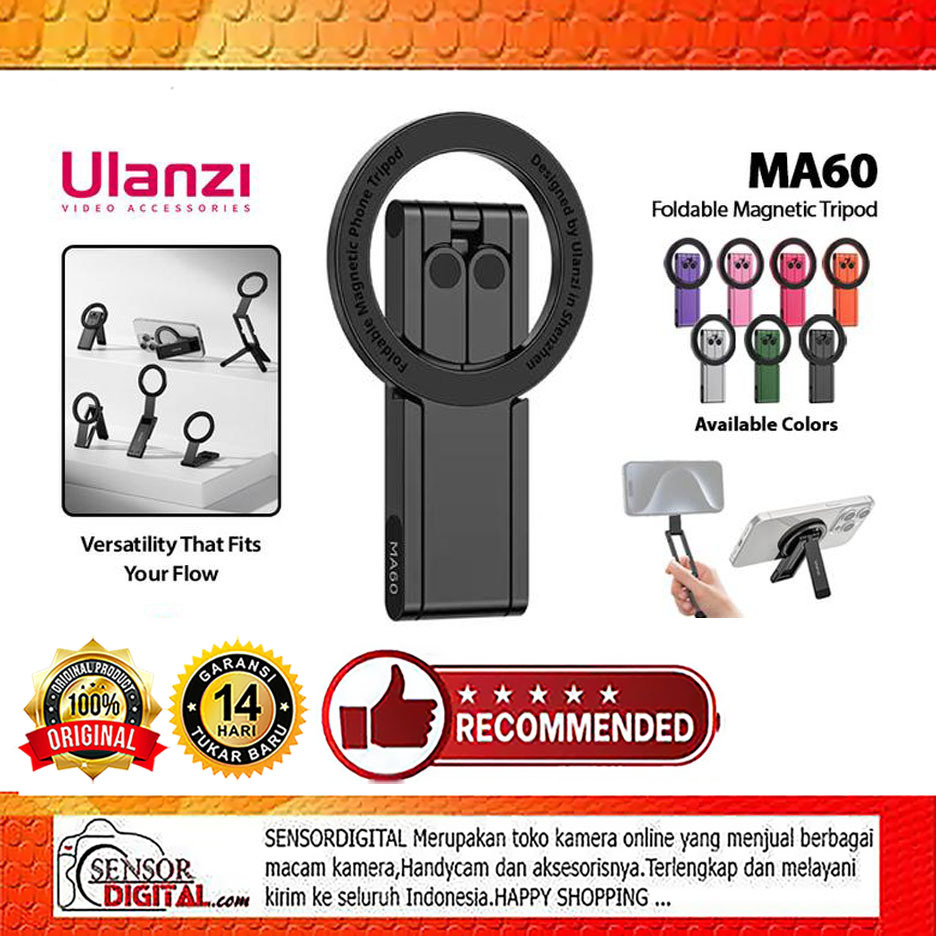 Ulanzi MA60 ขาตั้งกล้องโทรศัพท์แม่เหล็กแบบพับได้ขาตั้ง Ulanzi MA-60 MagSafe Mini ขาตั้งกล้องสมาร์ทโฟ