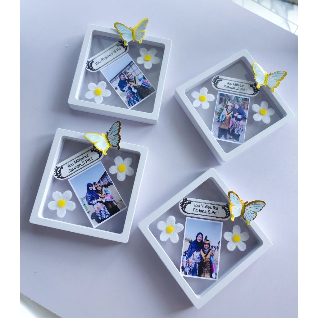 ของขวัญวันครู กรอบรูปมินิ 11x11 พร้อมชื่อภาพที่กําหนดเองและภาพ