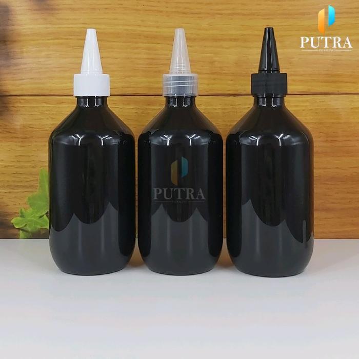 ขวด CONE 300ML พร้อมหมึก / พลาสติกขวด PET สีดํา 300ML