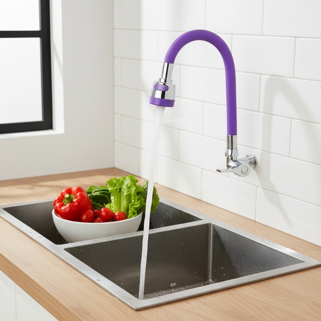 (คิม) ยืดหยุ่นคอก๊อกน้ําล้างจานก๊อกน้ําห้องครัวยืดหยุ่นคอห่านก๊อกน้ํา 2 โหมด www