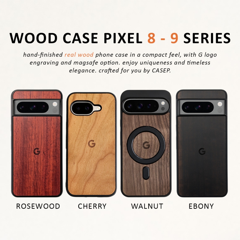 WOOD Case Google Pixel 8 / 8PRO / 8A / 9 / 9PRO / 9PRO XL / 9A Case HP Kayu