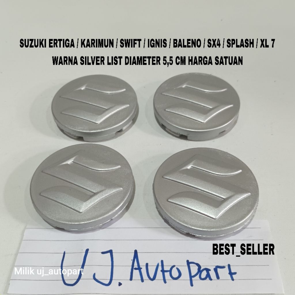 ฝาครอบล้อสําหรับ suzuki ertiga karimun baleno swift ignis xl7 ขอบสาด เส้นผ่านศูนย์กลาง 5.5 ซม. สีเงิ