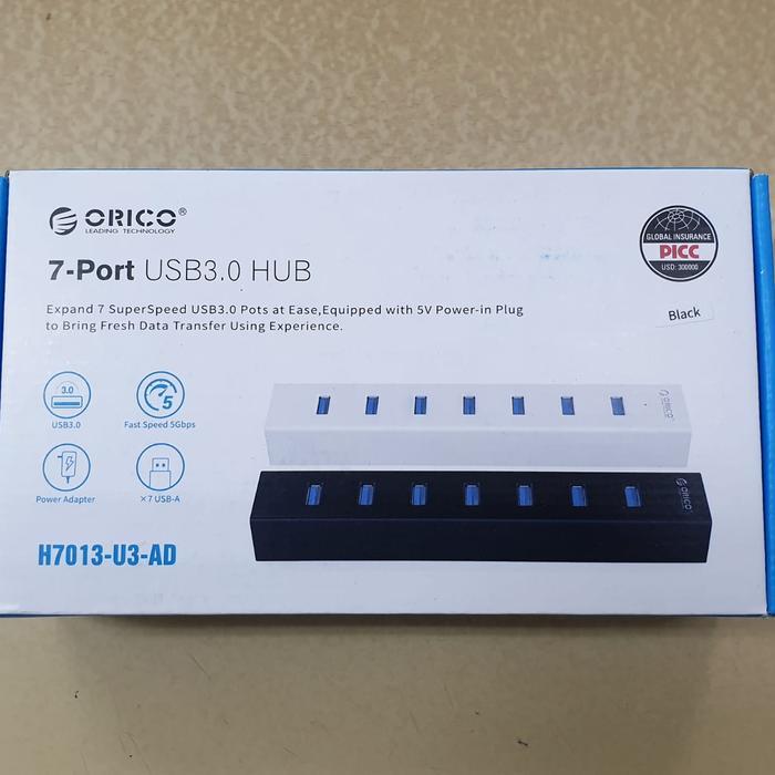 USB HUB 3.0 7 PORT ORICO H7013U3 พร้อมอะแดปเตอร์ -ORICO
