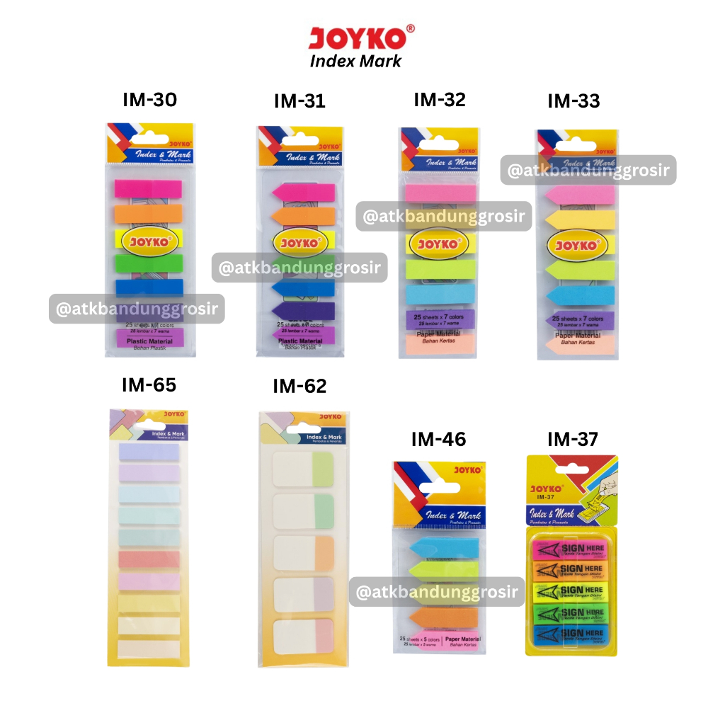 Index Mark Joyko Memo Sticky Notes Im-30 / im-31 / im-32 / im-65 / im-46 / im-62 / im-37