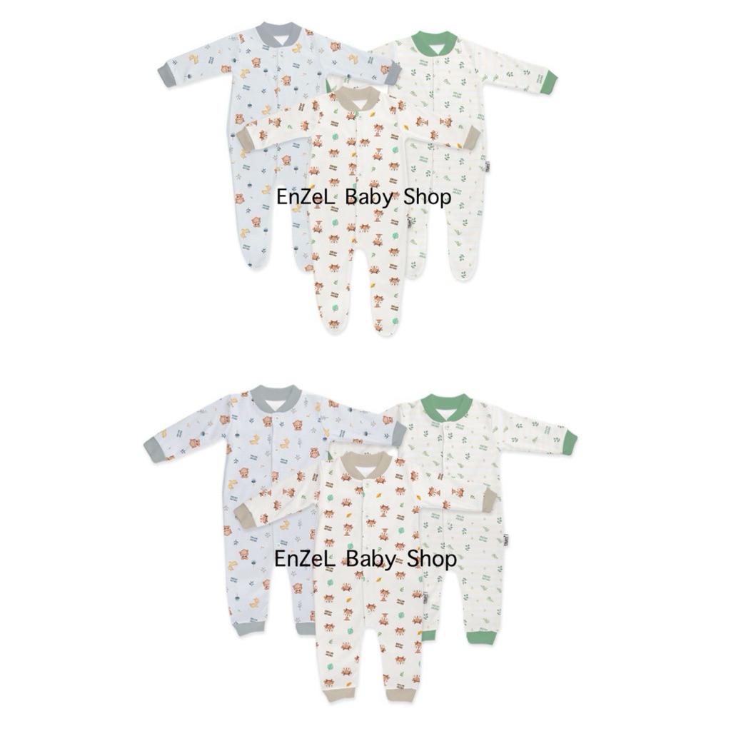 ใหม่! FLUFFY จั๊มสูทเด็ก 3 ชิ้น ขาเปิดปิด ไซส์ SML 3-12 เดือน / Baby / ENB