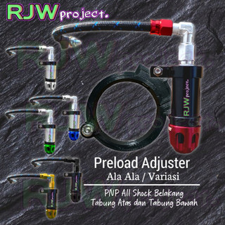 PRELOAD ADJUSTER ALA ALA 3 / Variasi, PNP ALL Shock belakang tabung atas dan tabung bawah Alumunium CNC