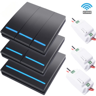 Saklar Lampu Wireless Switch RF 433Mhz Lampu Sakelar Dinding Nirkabel Universal RF Remote Control