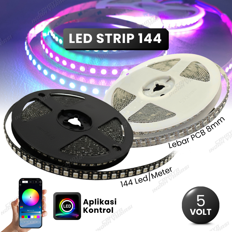 RGB ไฟ LED STRIP WS2812B 5V 144 LED ต่อเมตร 8 มม.WIDTH สีดําสีขาว PCB RGB ไฟ LED WS2812B 8 มม.