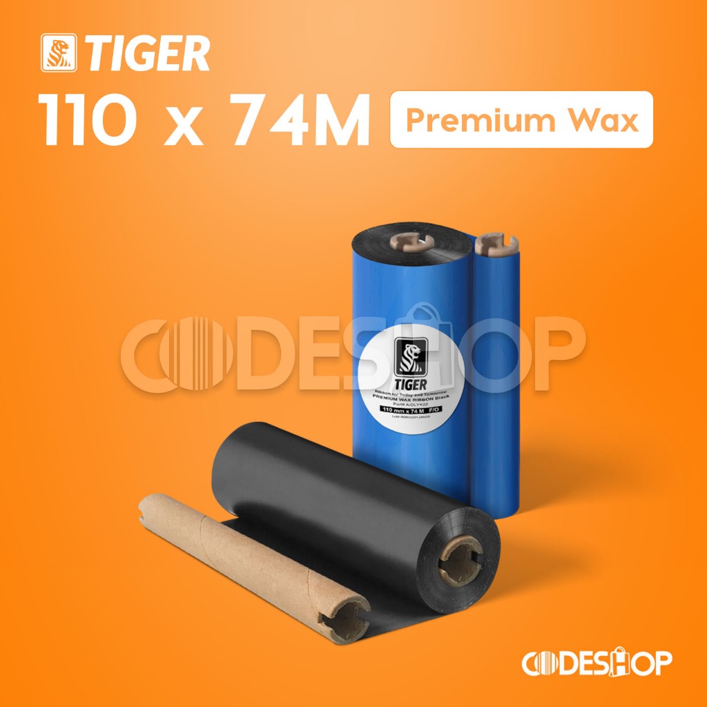 Ribbon Barcode Premium Wax 110mm X 74M Printer Argox - Sato - Zebra