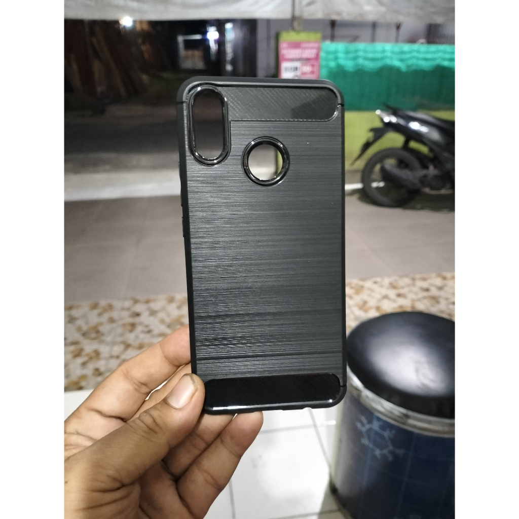 Huawei Nova 3i INE-LX1 INE-LX1r INE-LX2r INE-AL00 INE-TL00 Softcase สีดําคาร์บอนไฟเบอร์ Elegant หนาเ