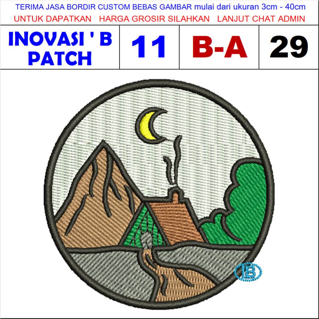 B-A29 ADVENTURE HIKING CAMP RIVER MOUNTAIN LOGO EMBROIDERY PATCH - INNOVATION OF TESTIMONI EMBROIDER