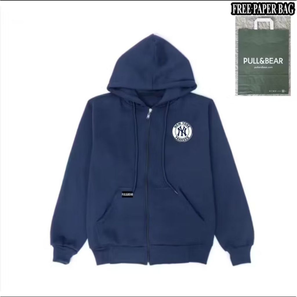 {ฟรีถุงกระดาษ} HOODIE ZIPPER PULL AND BEAR New York Yankees / NY BASIC MEN - WOMEN PREMIUM QUALITY S
