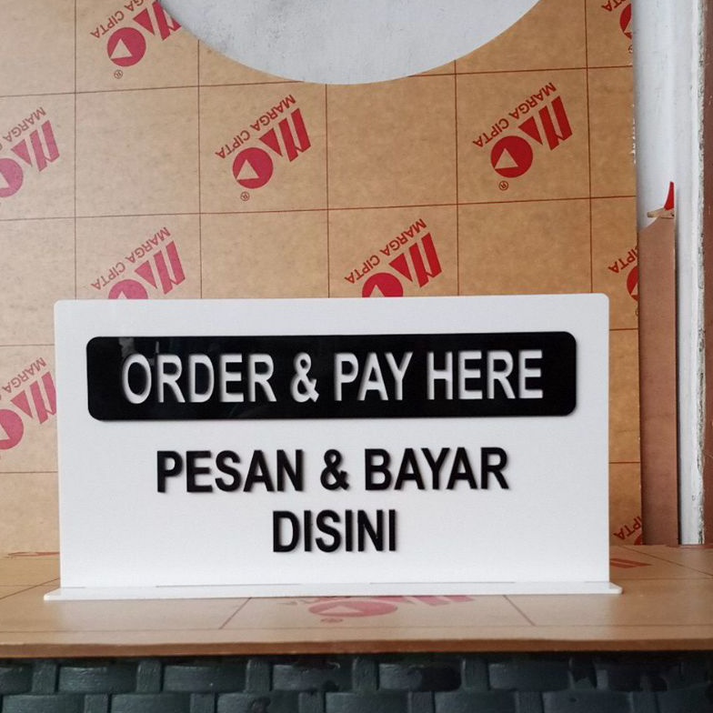 New Stock Order Pay Here Order Pay Here ป้ายยืนในช่องนูนอะคริลิค
