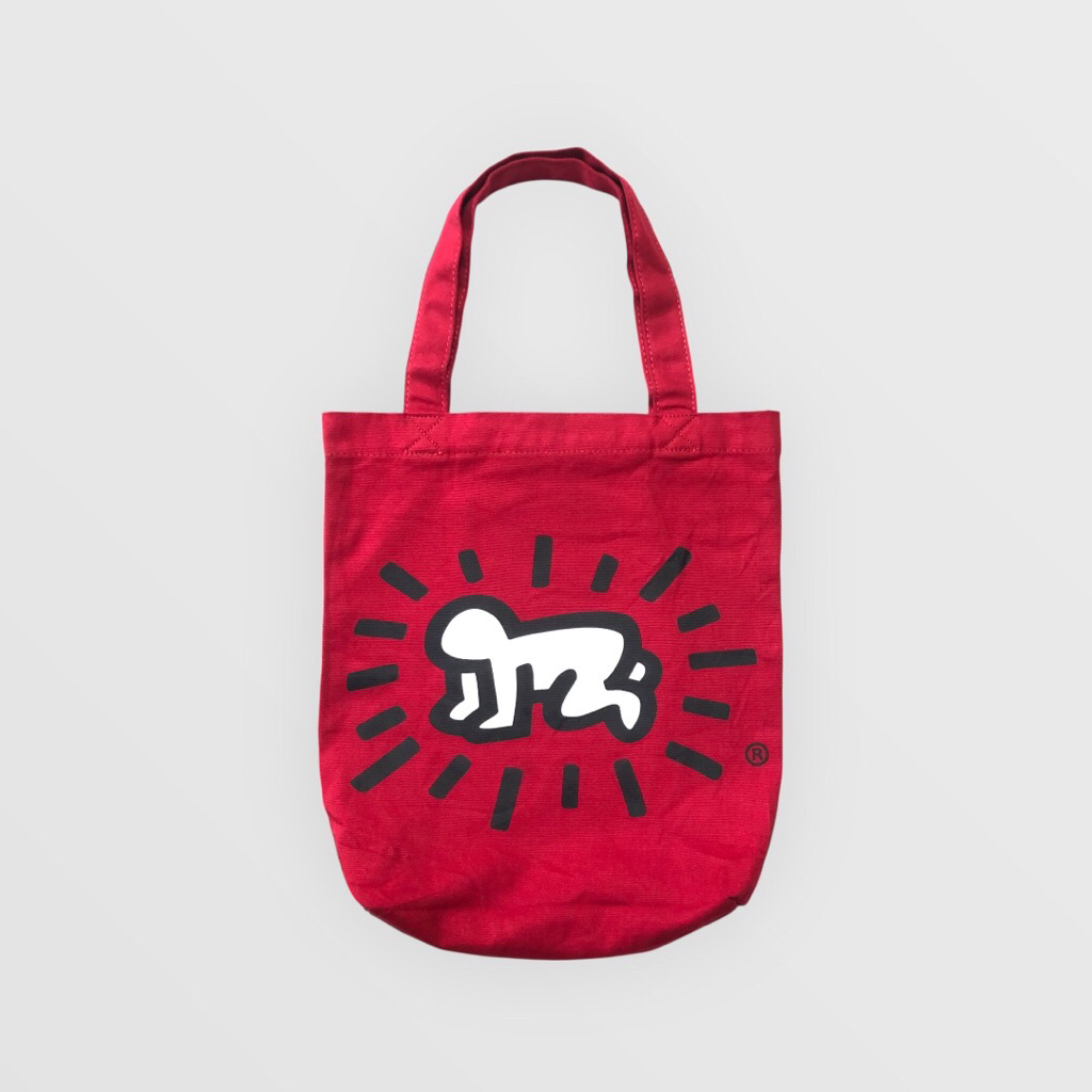 Keith Haring Graffiti Artist Canvas Tote Bag Unisex สีแดง