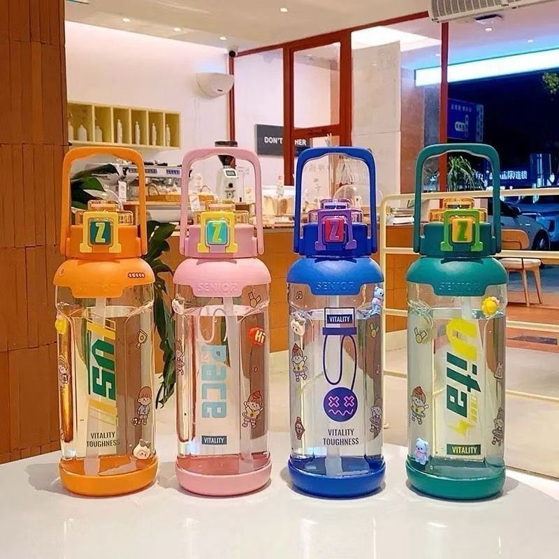 VITALY TOUGHNESS CLEAR DRINKING BOTTLE 1800ML SPORTS DRINKING BOTTLE ฟรีสติกเกอร์ 2D และ 3D