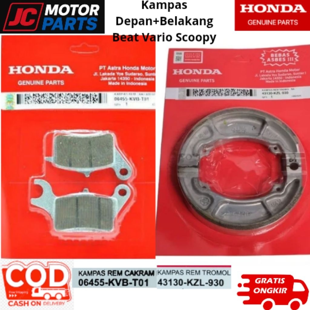 06455-KVB-T01+43130-KZL-930 แพ็คเกจซับดิสหน้าและหลังสําหรับ beat, vario, scoopy