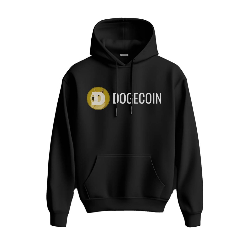 Dogecoin Crypto DOGE_1 เสื้อกันหนาว เสื้อฮู้ดผ้าฟลีซ สีดํา ผ้าสีดํา