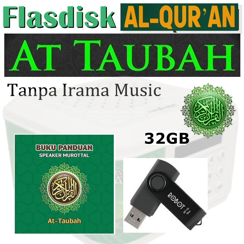 32Gb Flashdisk Quran Flashdisk Mp3 Mutortal Al-Quran Digital 30 Juz At-Tubah