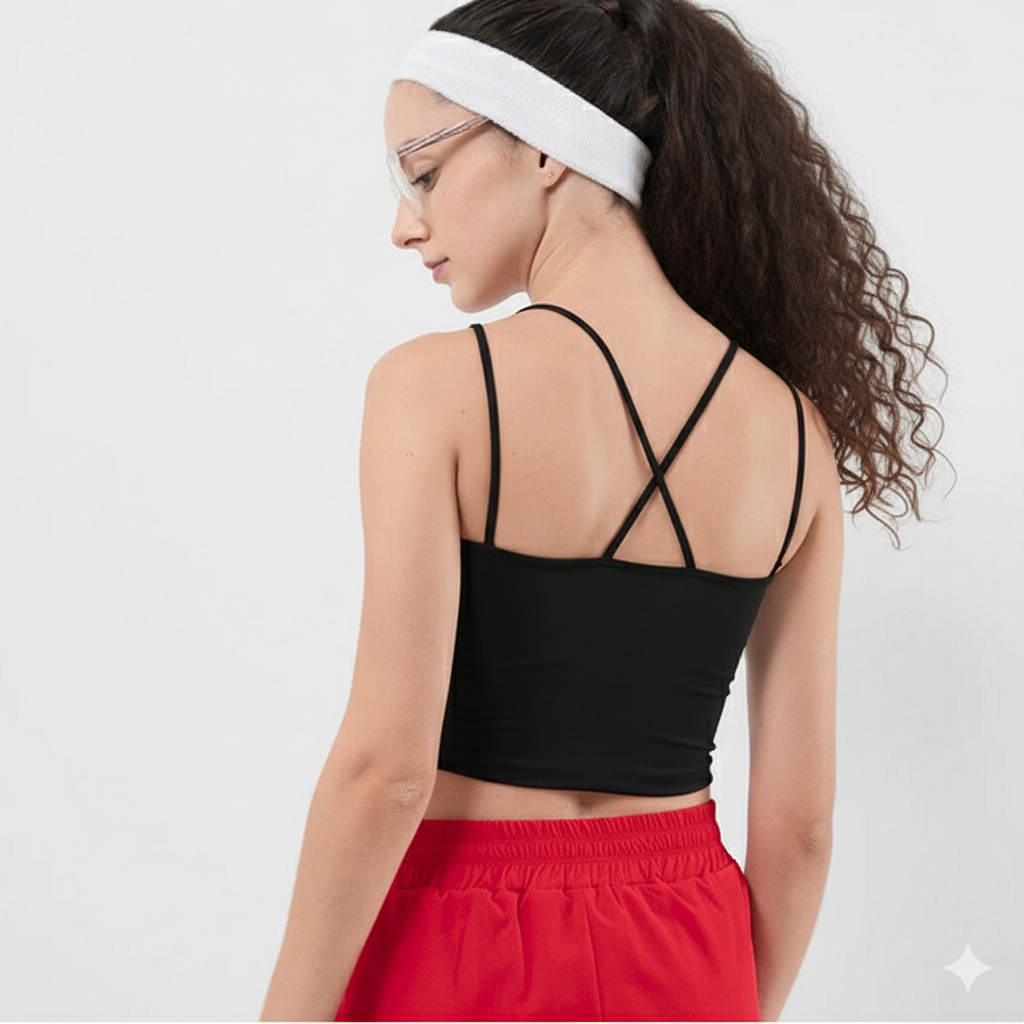 FLEXY TANK BRA TANKTOP CROSS STRAP กีฬาผู้หญิง TOP สําหรับ TENNIS PADEL GYM AEROBICS กีฬาโยคะ PILATE