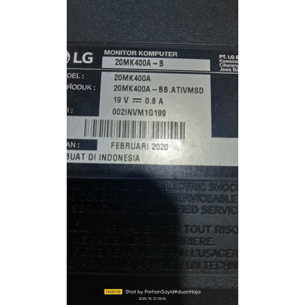 ขาตั้งจอภาพ LG 20MK400A-B