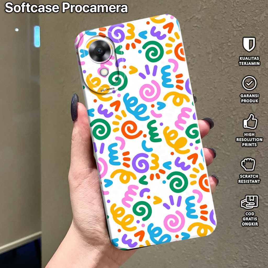 [ DK6 ] เคส Hp สําหรับ OPPO A17k แฟชั่น Casing Softcase ล่าสุด 2025 - Macaron Protect Camera Kesing 