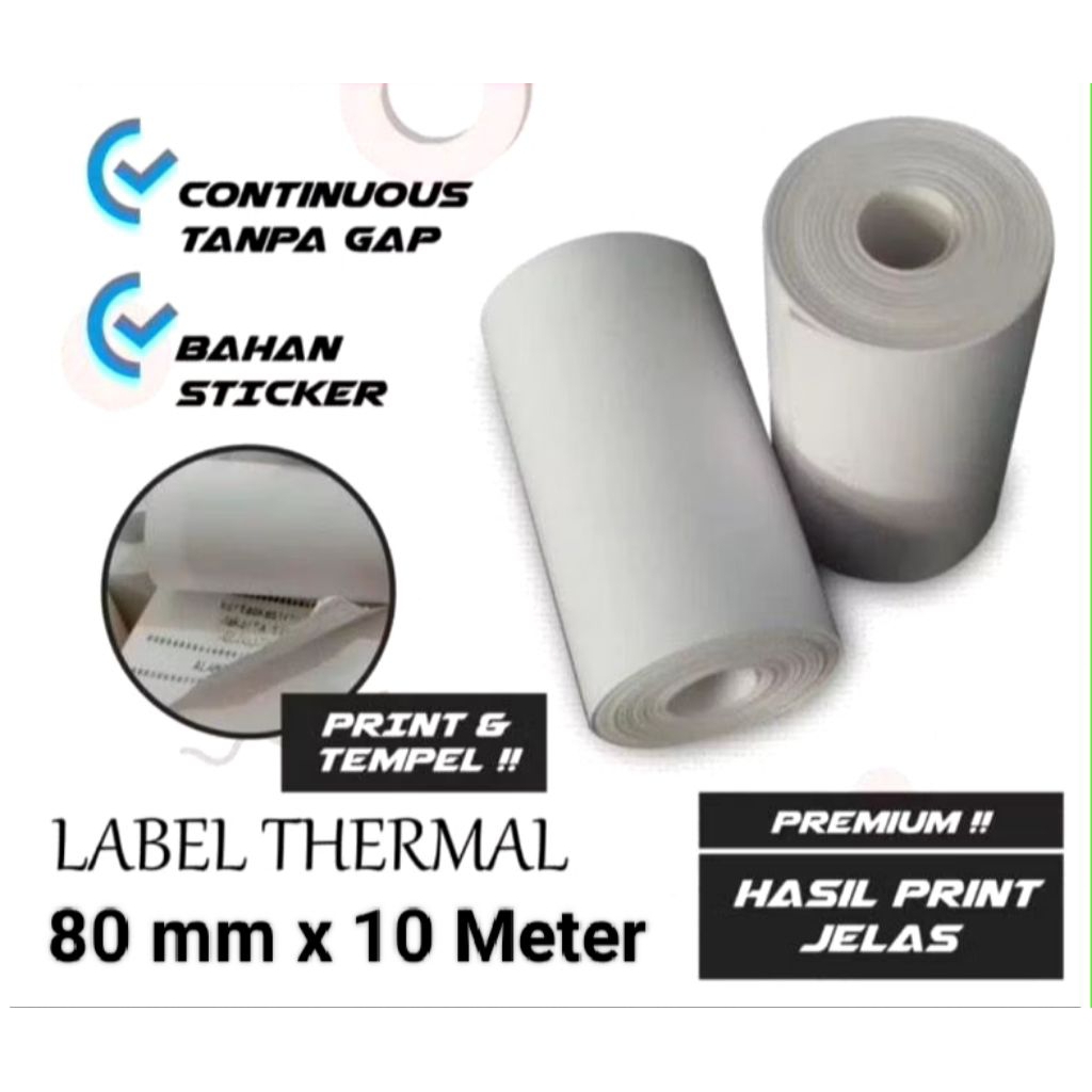 Thermal Sticker Paper Label Paper 80mm x 10 เมตร