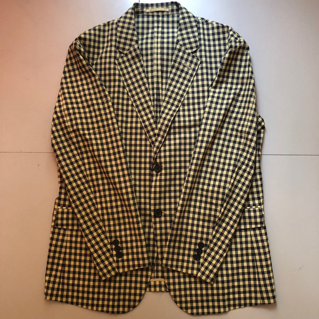 (สินค้าหายาก) MARNI X UNIQLO BLAZER CASUAL สําหรับผู้ชายสีเหลือง