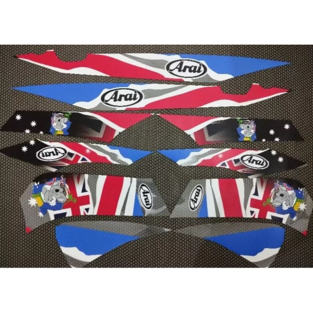 TRANSPARENT STRIPING MIO SOUL CARBON ARAI COMBINATION