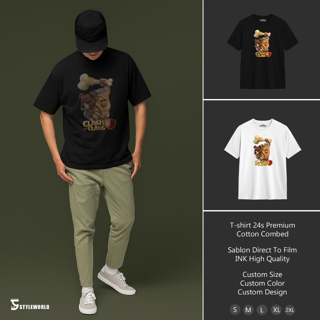 เสื้อยืดเกม Coc Clash Of Clans 24s Cotton Combed Sw-29