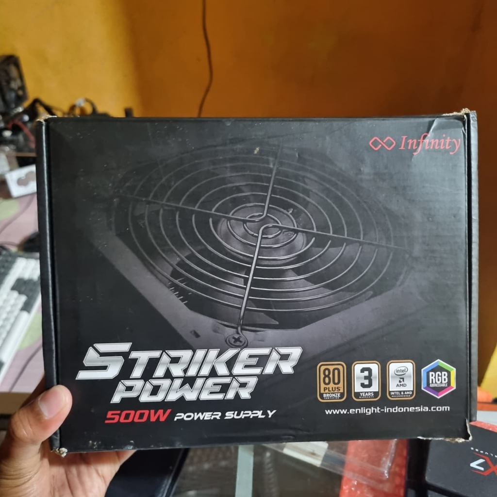 [ใช้แล้ว] PSU Infinity Striker Power 500W 80+ สีบรอนซ์