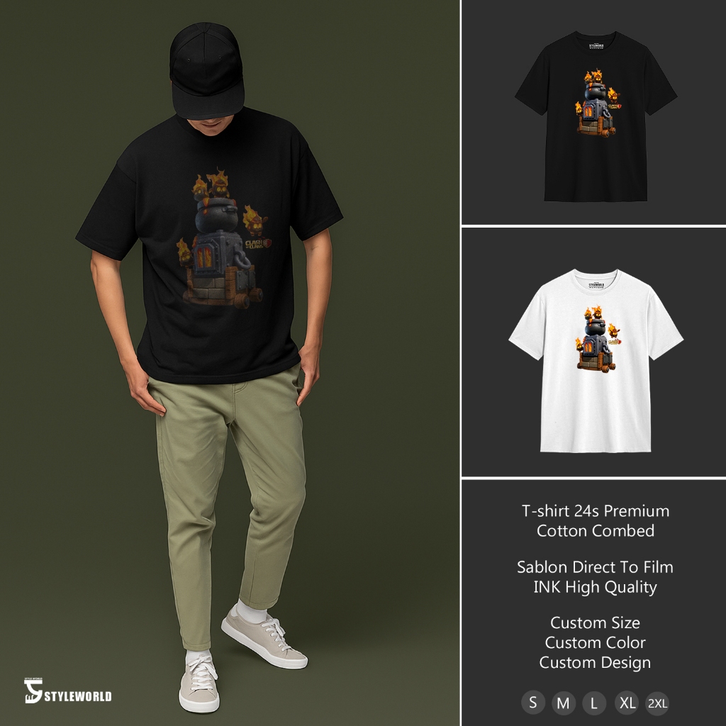 เสื้อยืดเกม Coc Clash Of Clans 24s Cotton Combed Sw-37