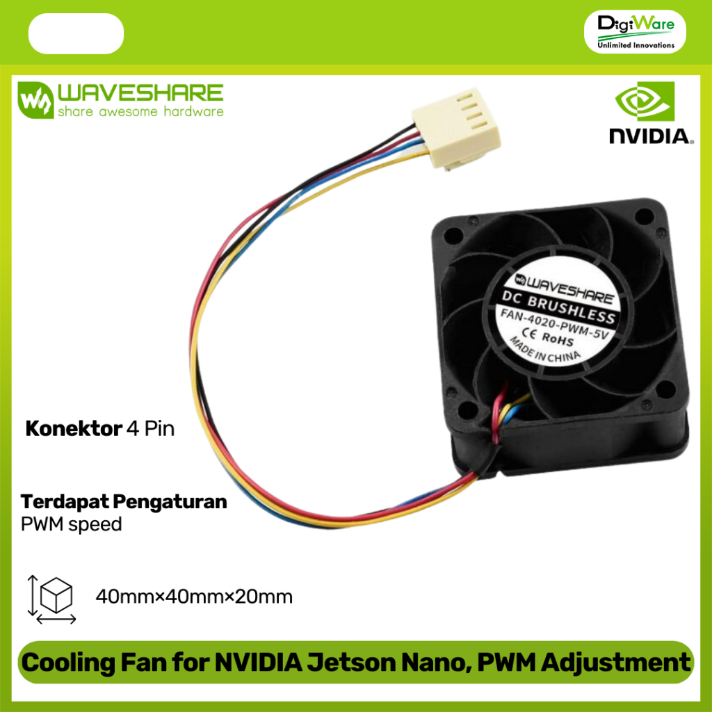 พัดลมระบายความร้อนสําหรับ NVIDIA Jetson Nano พร้อมการปรับ PWM
