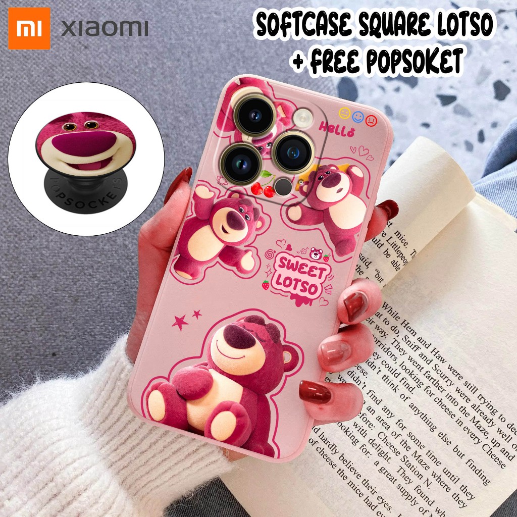 กรณีสแควร์ LOTSO + POPSOCKET [CM46] สําหรับ XIAOMI REDMI 12C 12 REDMI 13C 12 NOTE 12 REDMI NOTE 9 R 