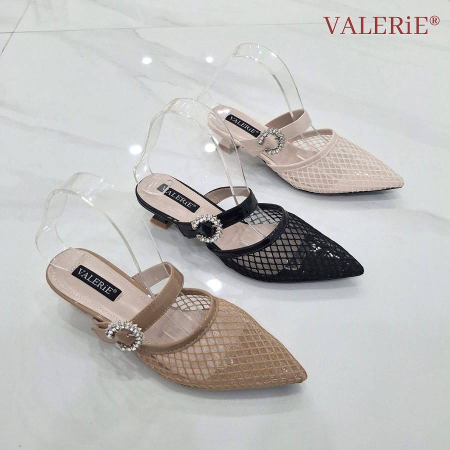 Valerie ส้นล่อตาข่าย 3 ซม. 36-40 V311-F7