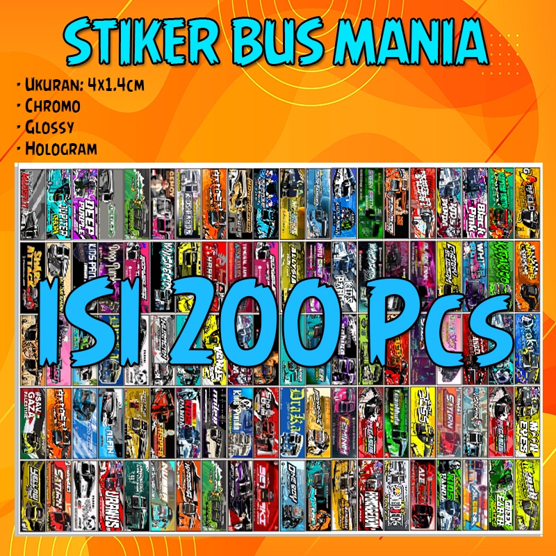 สติ๊กเกอร์ Bus Mania สติ๊กเกอร์ Viral Tellet Bus 200 ชิ้น ล่าสุด