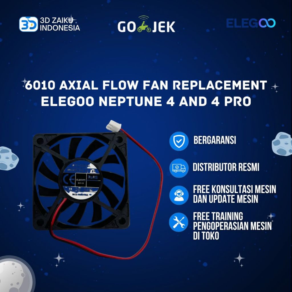 ต้นฉบับ ELEGOO Neptune 4 และ 4 Pro 6010 Axial Flow Fan Replacement