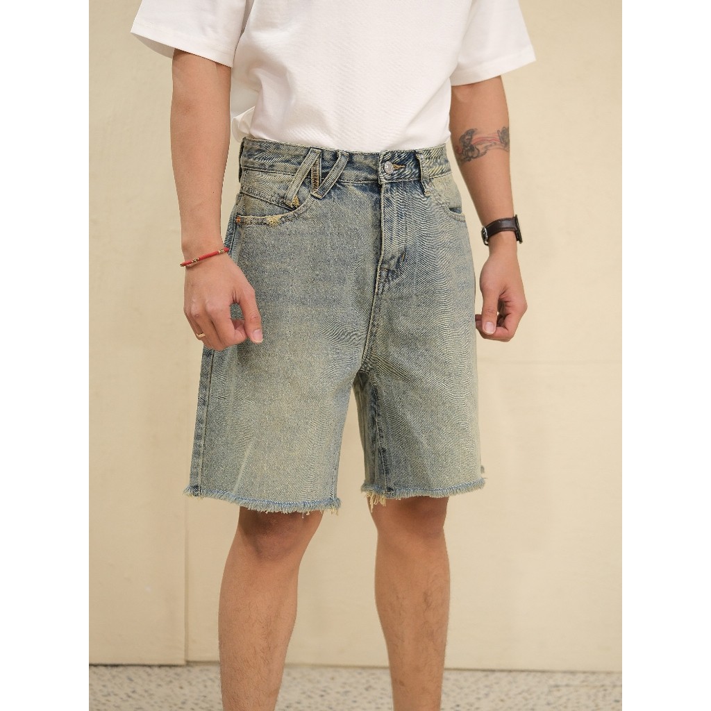 WAD - Raw Edge Denim Short / Mens Casual Jeans