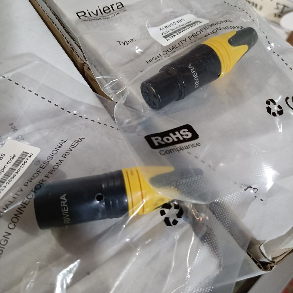 Jack canon XLR Male/Female Yellow Riviera/jek canon xlr women/boys สีเหลือง Riviera