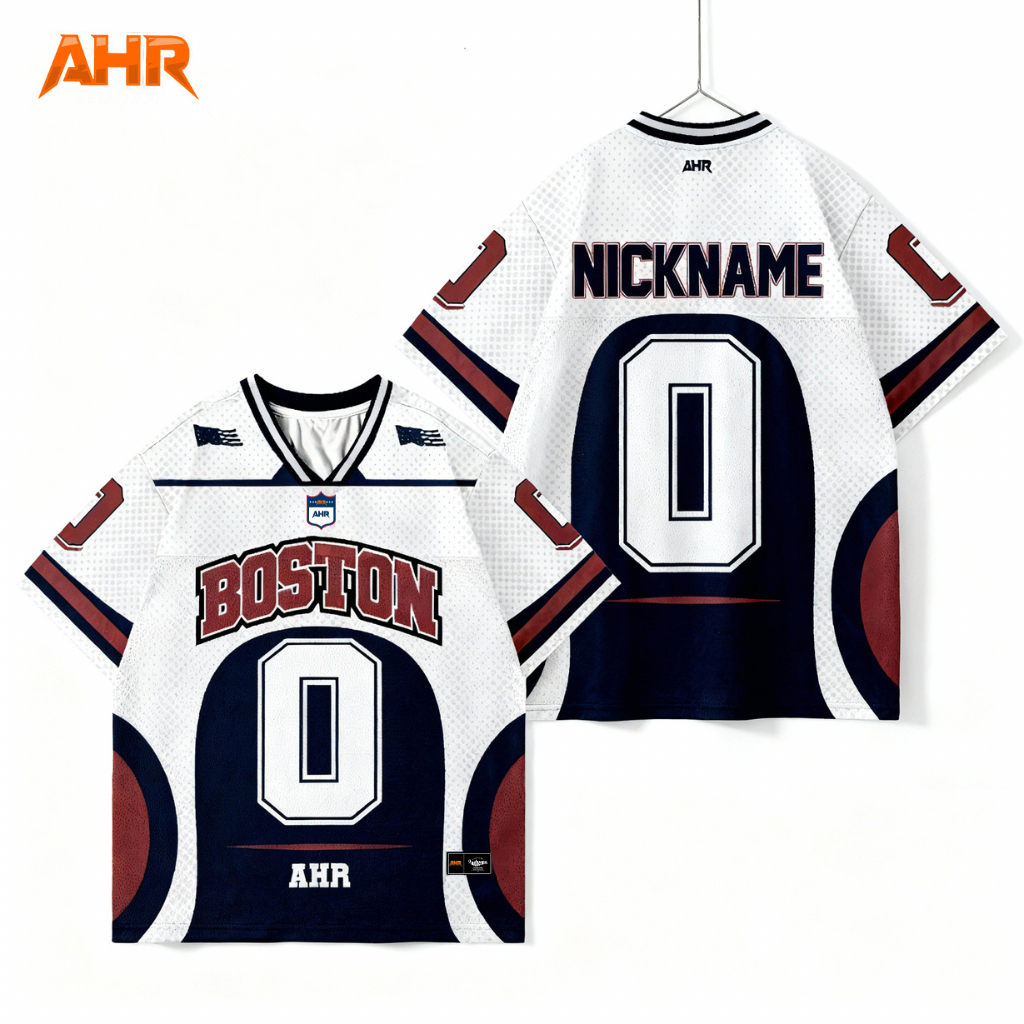 ชุดเจอร์ซีย์ Oversize Streetwear Dryfit Retro Vintage Unisex Boston 0 / Boxy Fit / Custom Jersey ชื่