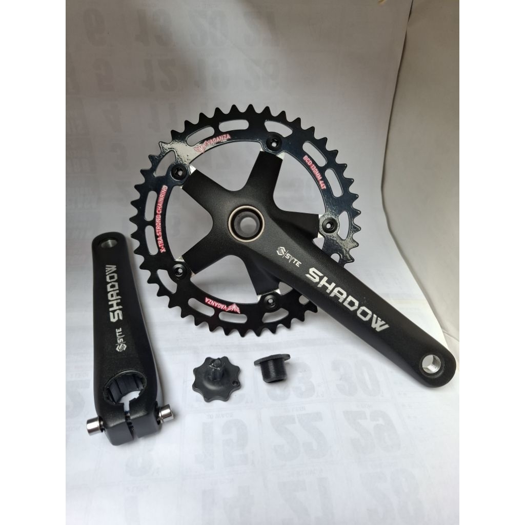 SYTE ข้อเหวี่ยงเงา bmx Ht2 44T Crankset สําหรับ bMX, fixie, พับ, กรวด